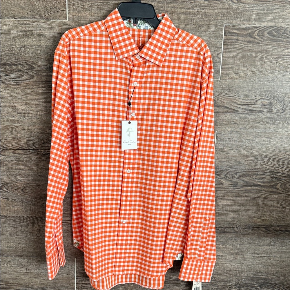 Robert Graham Orange Checkered Men's Shirt